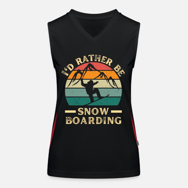 Snowboarding Snowboarding with Snowboard retro Women's Functional Contrast Tank Top