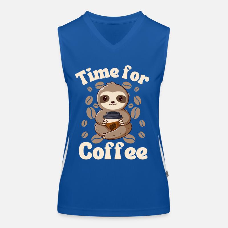 Faultier Kaffee Cafe Faultier braucht Kaffee Funktionelles Kontrast-Tank Top für Frauen