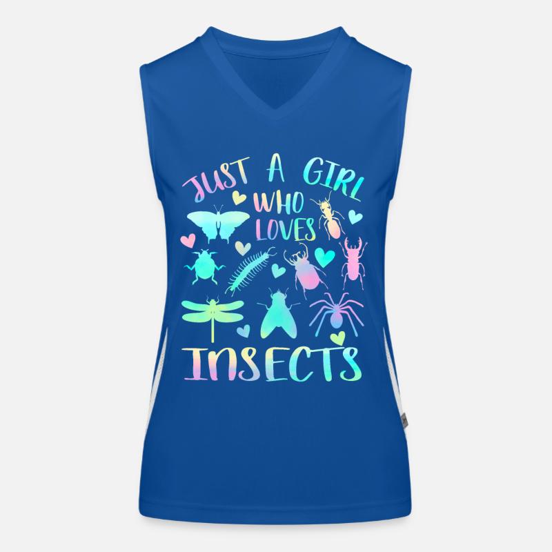 Nur ein Mädchen, das Insekten liebt Funktionelles Kontrast-Tank Top für Frauen