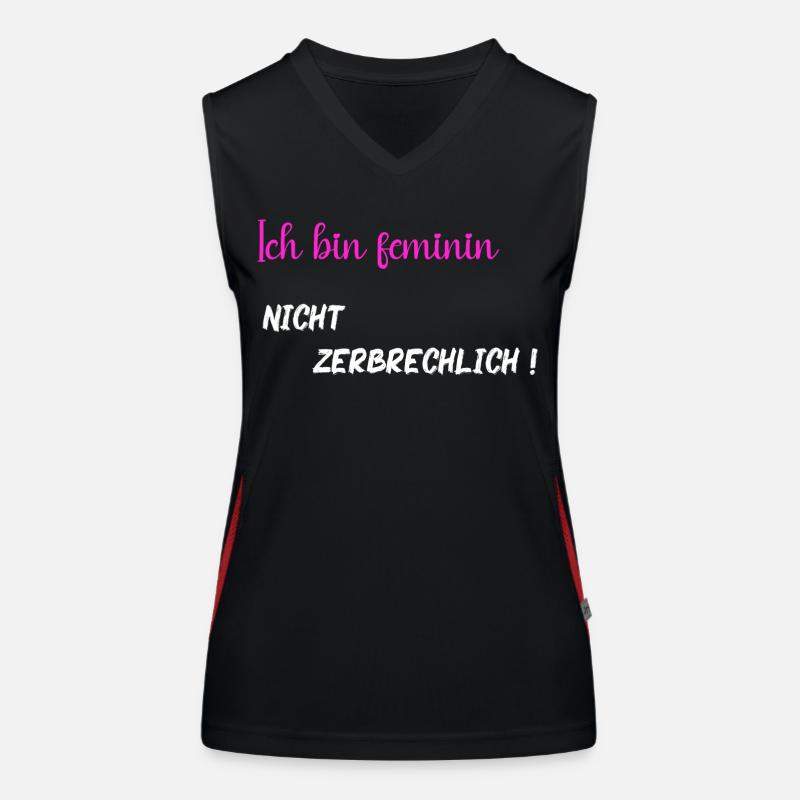 Ich bin feminin nicht zerbrechlich - PNK WT Funktionelles Kontrast-Tank Top für Frauen