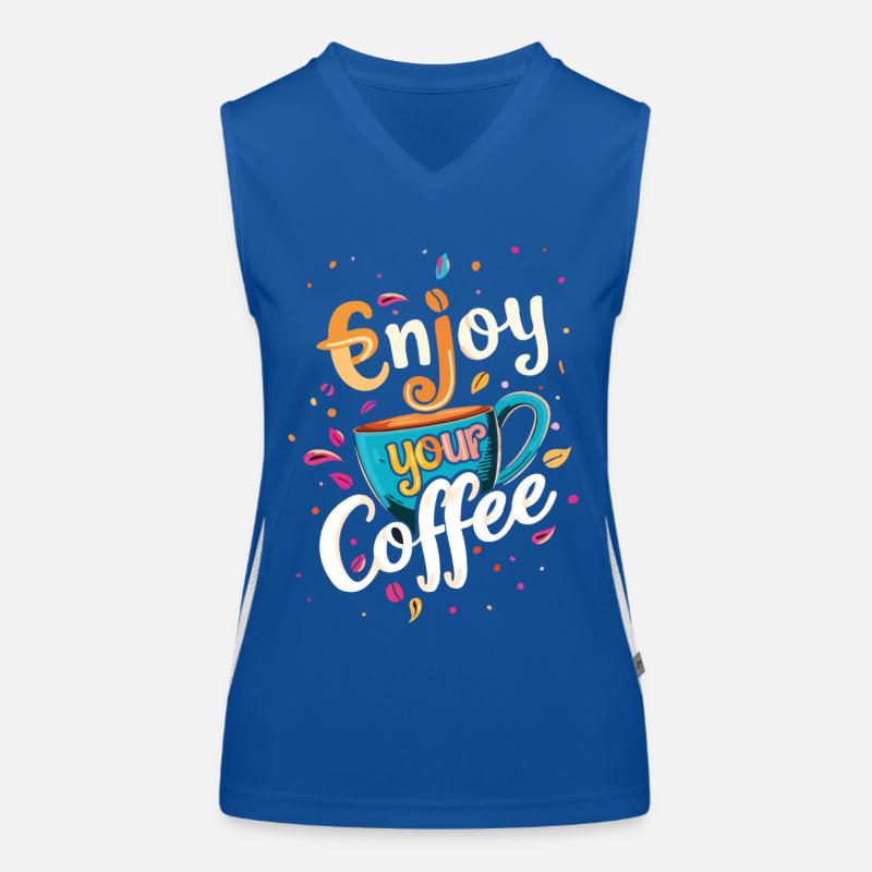 Kaffee Kaffeeliebhaber Kaffeetasse Koffein Getränk Funktionelles Kontrast-Tank Top für Frauen