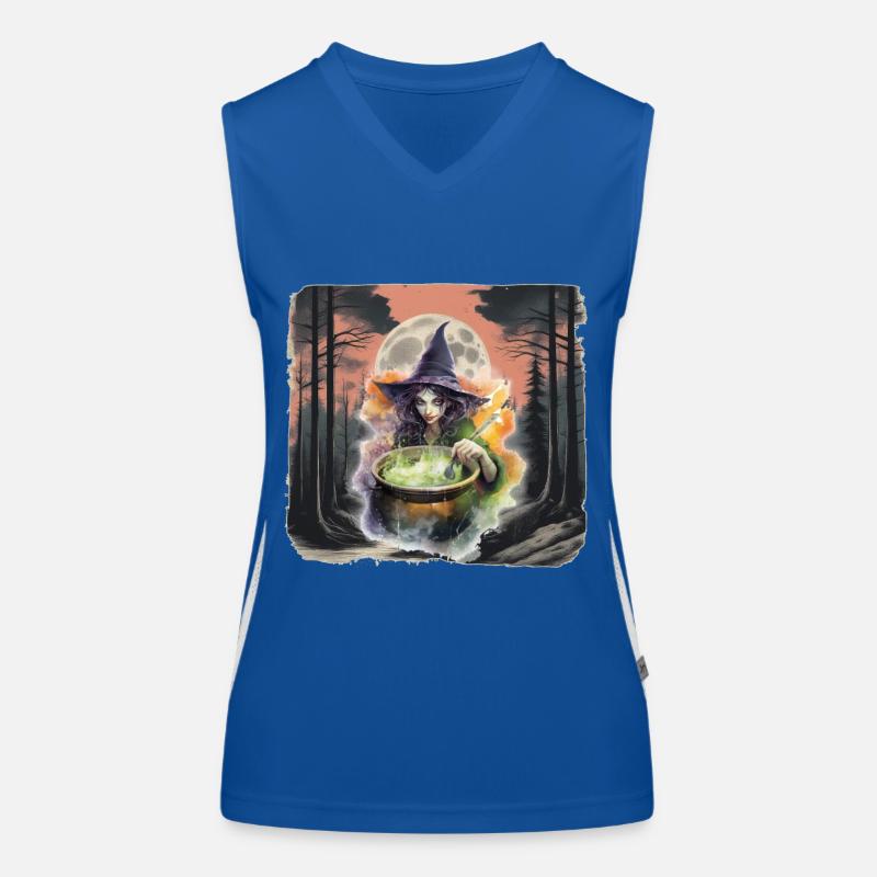 Wald Hexe Halloween Märchenfigur Kind Funktionelles Kontrast-Tank Top für Frauen