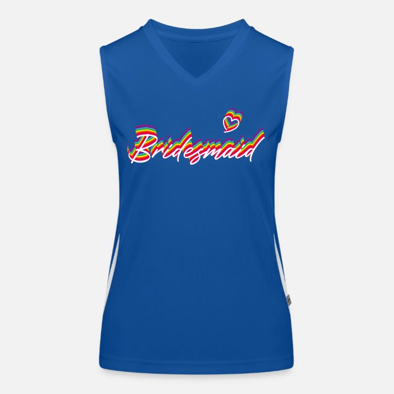 Bridesmaid Rainbow Shadow, White Funktionelles Kontrast-Tank Top für Frauen