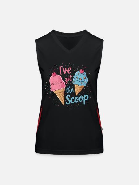 I've Got the Scoop Gender Reveal Ice cream Themed - Funktionelles Kontrast-Tank Top für Frauen - Schwarz/Rot - Vorne