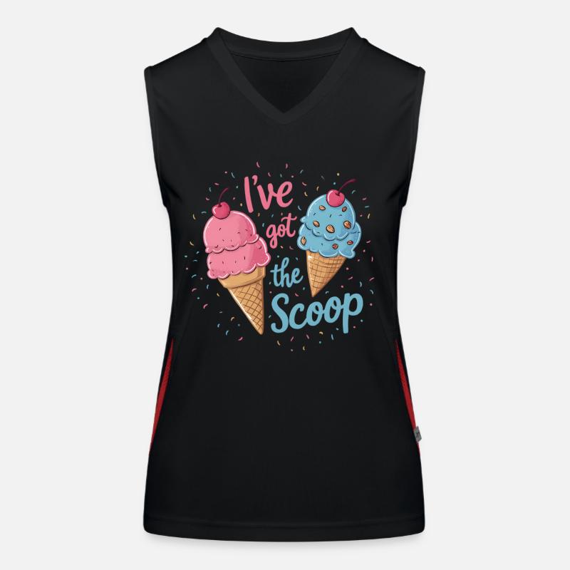 I've Got the Scoop Gender Reveal Ice cream Themed Funktionelles Kontrast-Tank Top für Frauen