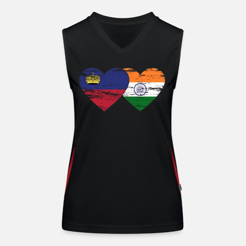 Liechtenstein India flag used Women's Functional Contrast Tank Top