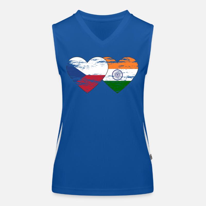 République tchèque Inde Drapeau utilisé Débardeur respirant contrasté Femme