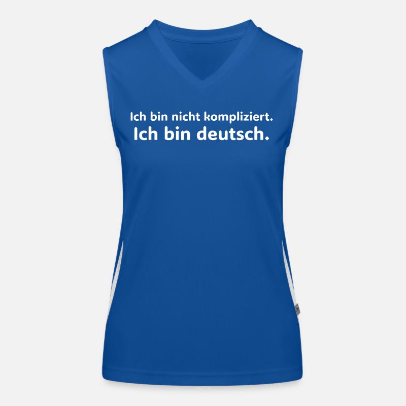 Ich bin nicht kompliziert ich bin Deutscher Spruch Funktionelles Kontrast-Tank Top für Frauen