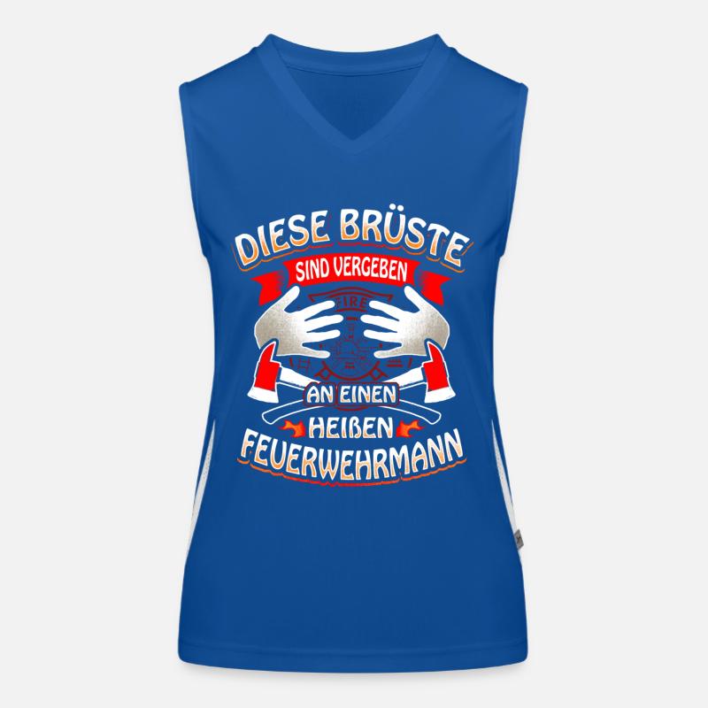 Diese Brüste sind vergeben an Feuerwehrmann Funktionelles Kontrast-Tank Top für Frauen