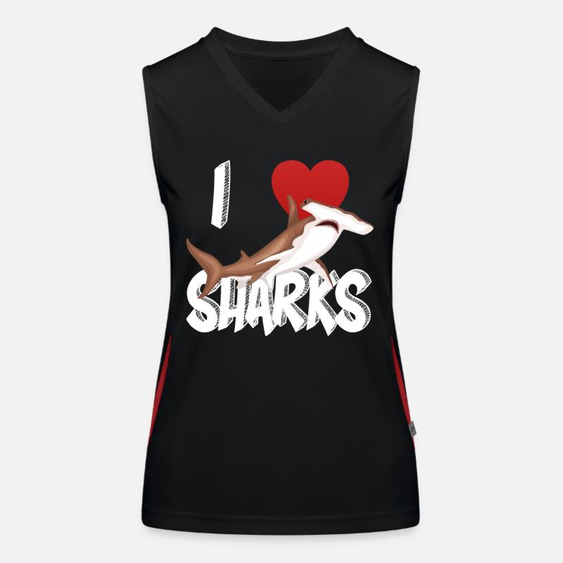 J'aime les requins mignonne nouveauté semaine de l'idée de cadeau de requin pour Shark Lovers requin marteau graphique Débardeur respirant contrasté Femme