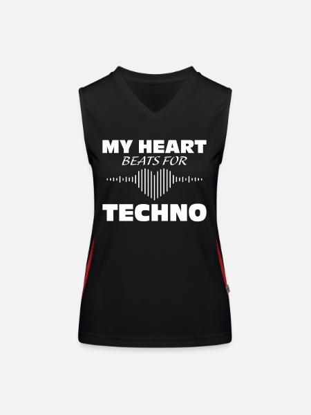 Techno - Débardeur respirant contrasté Femme - noir/rouge - Devant