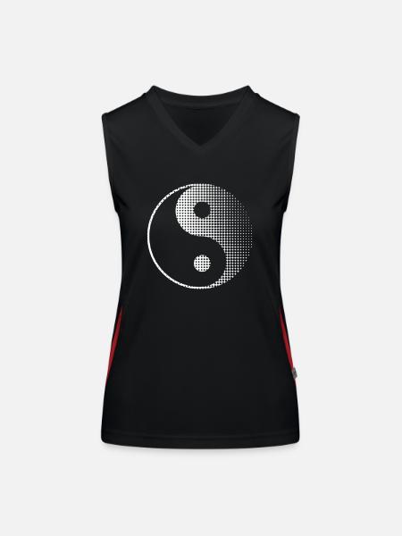 Meditation Yin Yang - Women's Functional Contrast Tank Top - black/red - Front