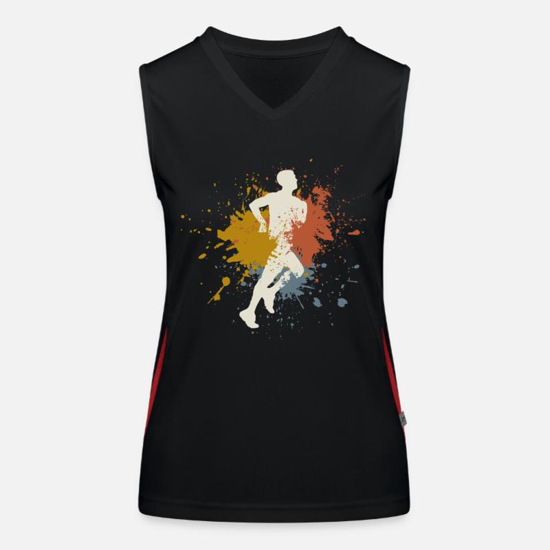 Course rétro Débardeur respirant contrasté Femme