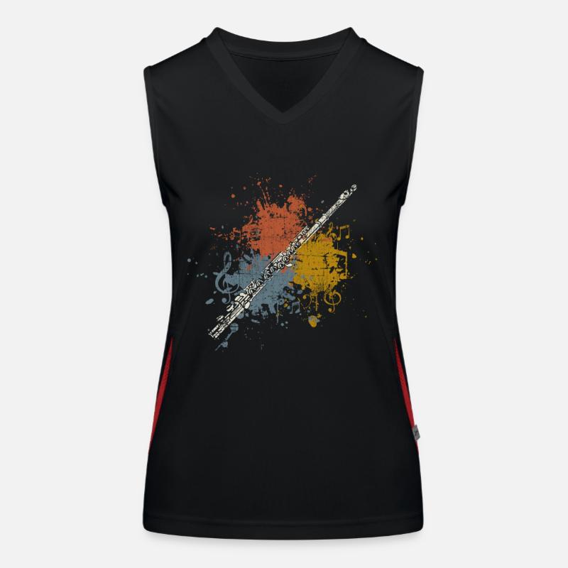 Flûte transversale retro Débardeur respirant contrasté Femme