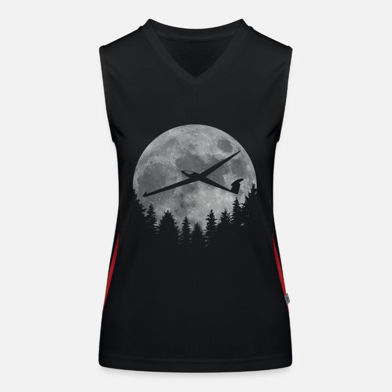 Glider moon - Women's Functional Contrast Tank Top - black/red