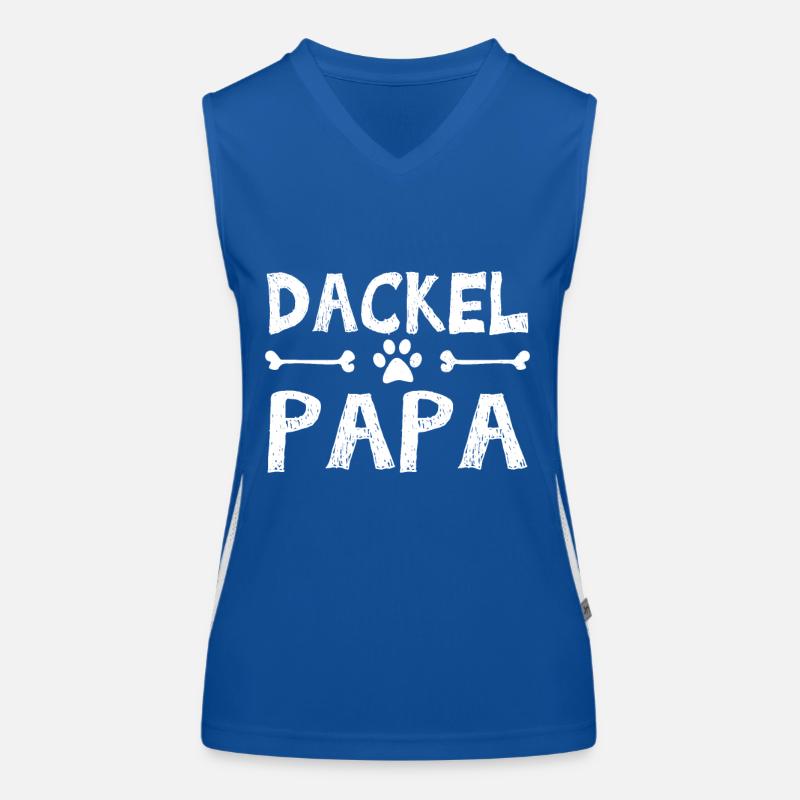 Dackel Papa Funktionelles Kontrast-Tank Top für Frauen