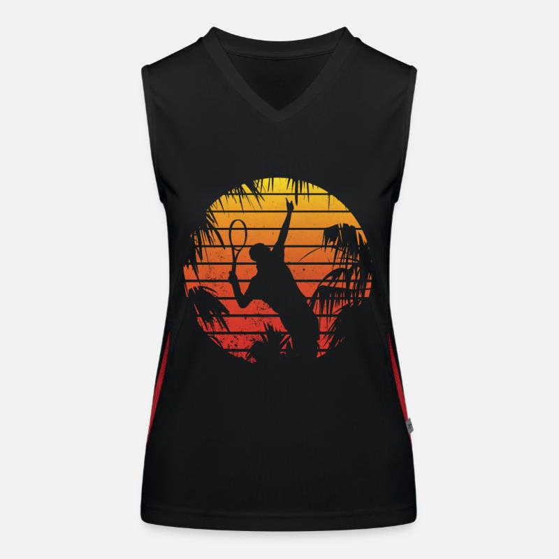 Retro Tennis Funktionelles Kontrast-Tank Top für Frauen