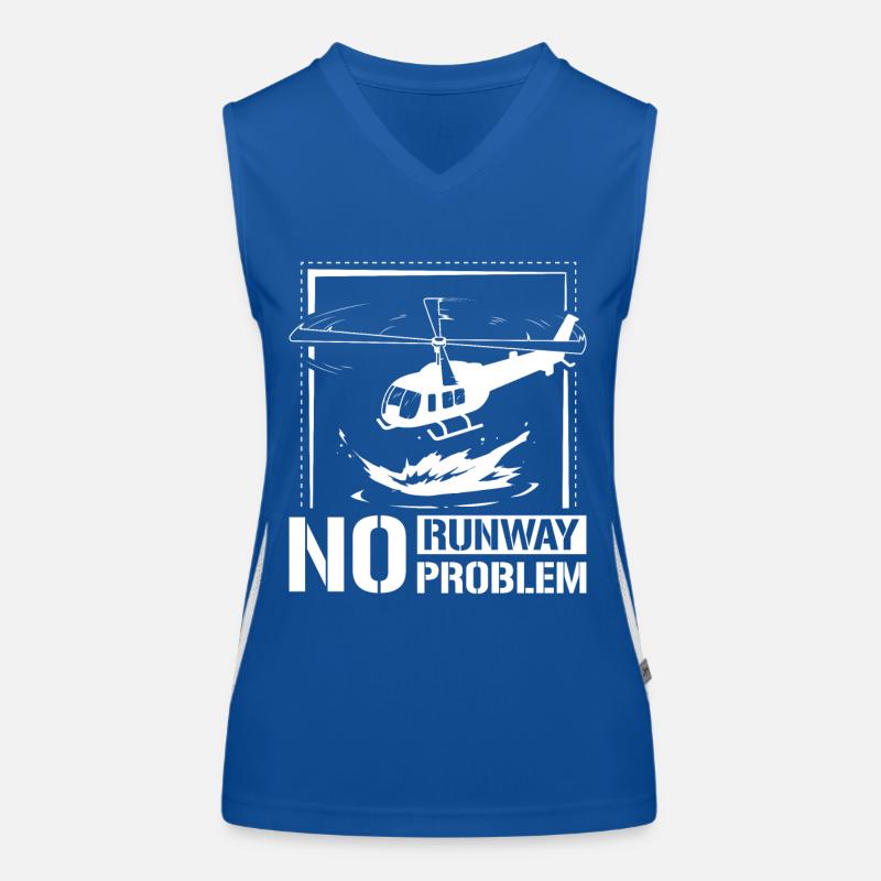 No runway no problem helicopter Funktionelles Kontrast-Tank Top für Frauen