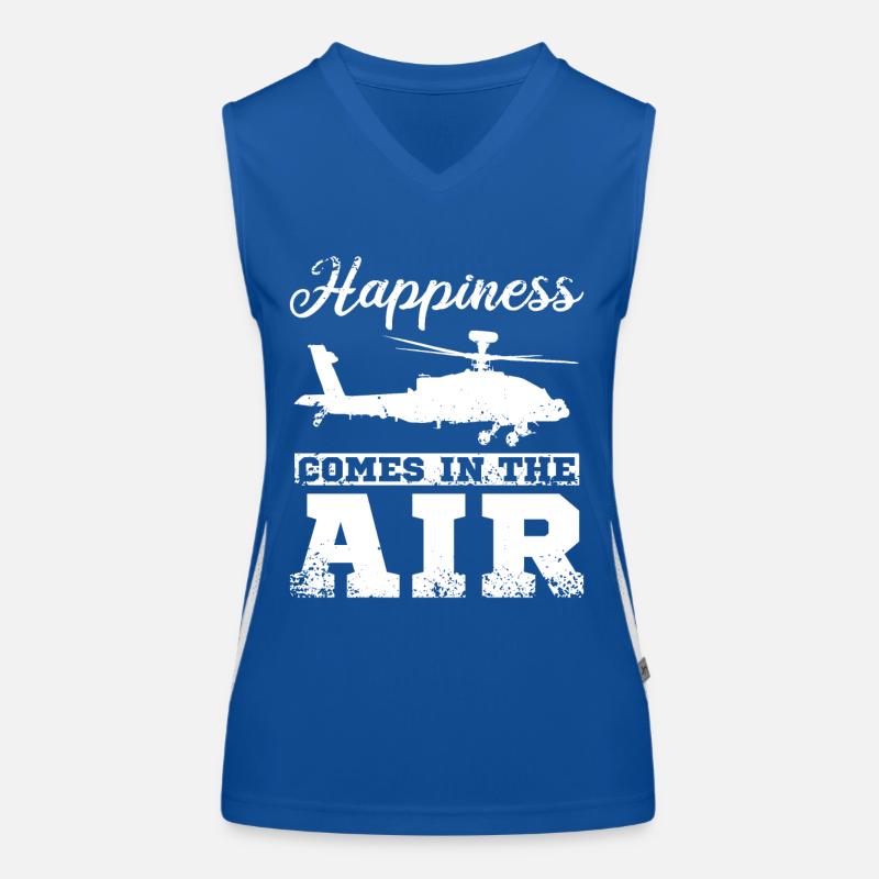 Happines vient dans le pilote d’hélicoptère aérien Débardeur respirant contrasté Femme
