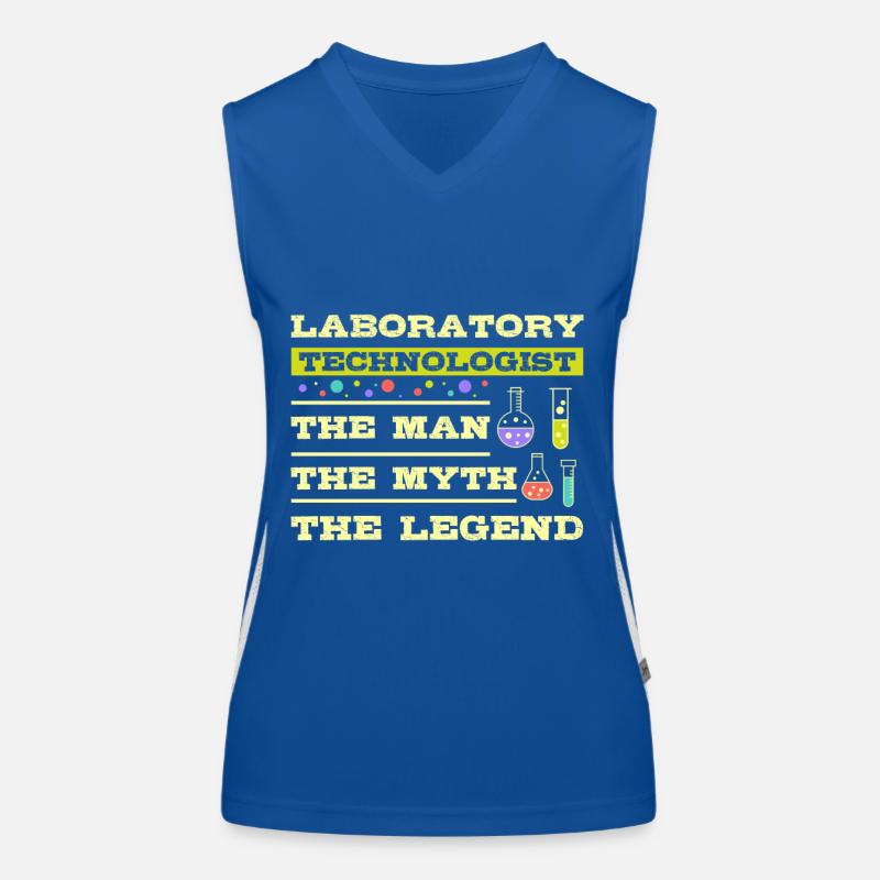 Laboratory technologist the man myth legend Funktionelles Kontrast-Tank Top für Frauen