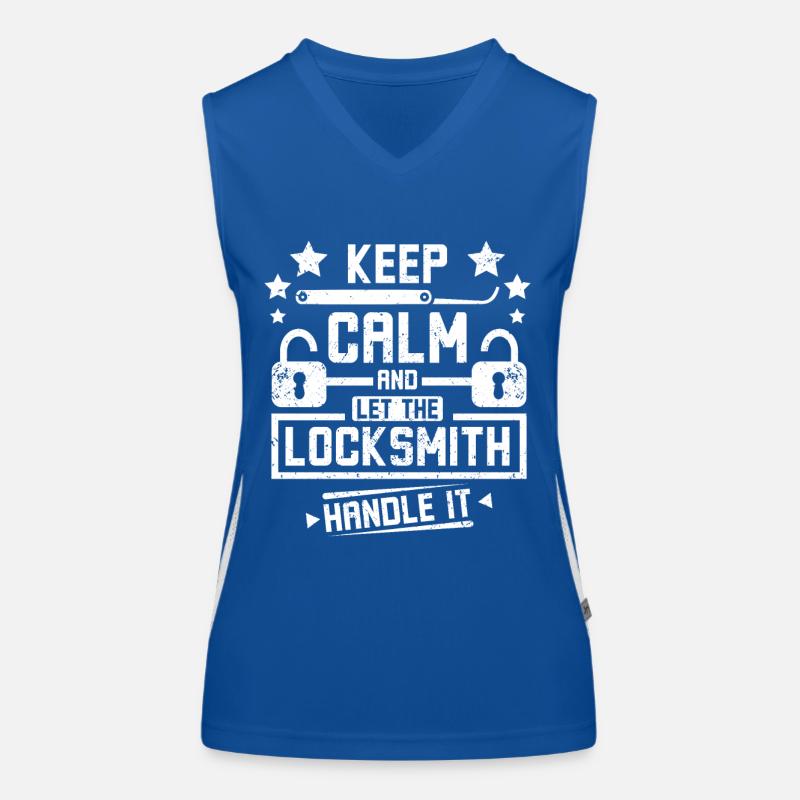 Keep calm and let the locksmith handle it Funktionelles Kontrast-Tank Top für Frauen