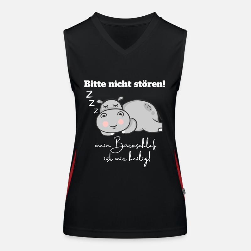 Büroschlaf Bitte Nicht Stören Mit Nilpferd Funktionelles Kontrast-Tank Top für Frauen