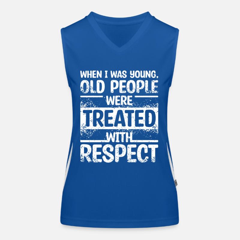 Tread old people with respect Women's Functional Contrast Tank Top
