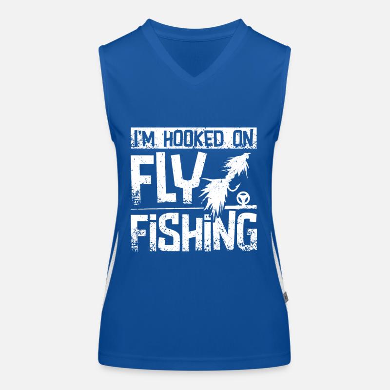 I'm hooked on fly fishing Funktionelles Kontrast-Tank Top für Frauen