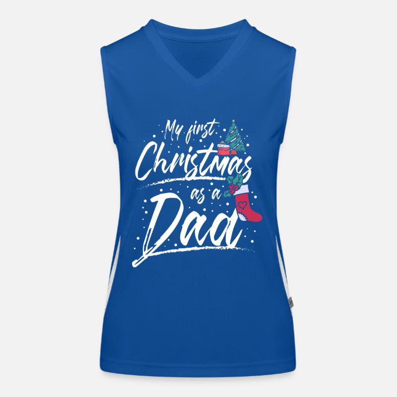 First christmas as a dad Funktionelles Kontrast-Tank Top für Frauen