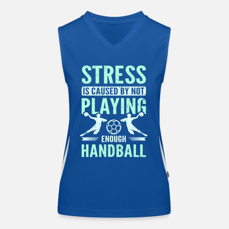 Stress is caused by not playing enough handball Funktionelles Kontrast-Tank Top für Frauen