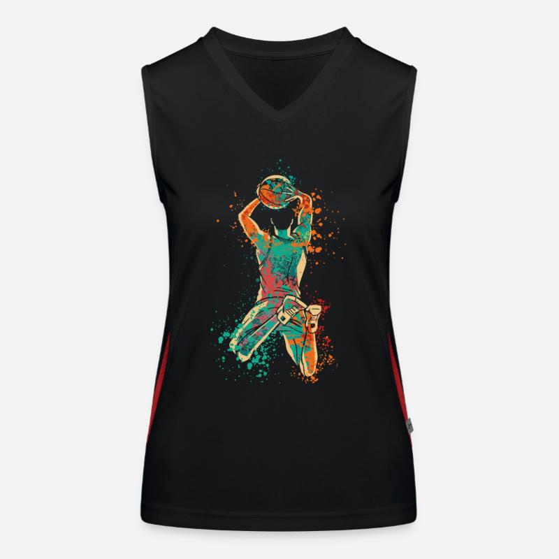 Basketball Player Splash Funktionelles Kontrast-Tank Top für Frauen