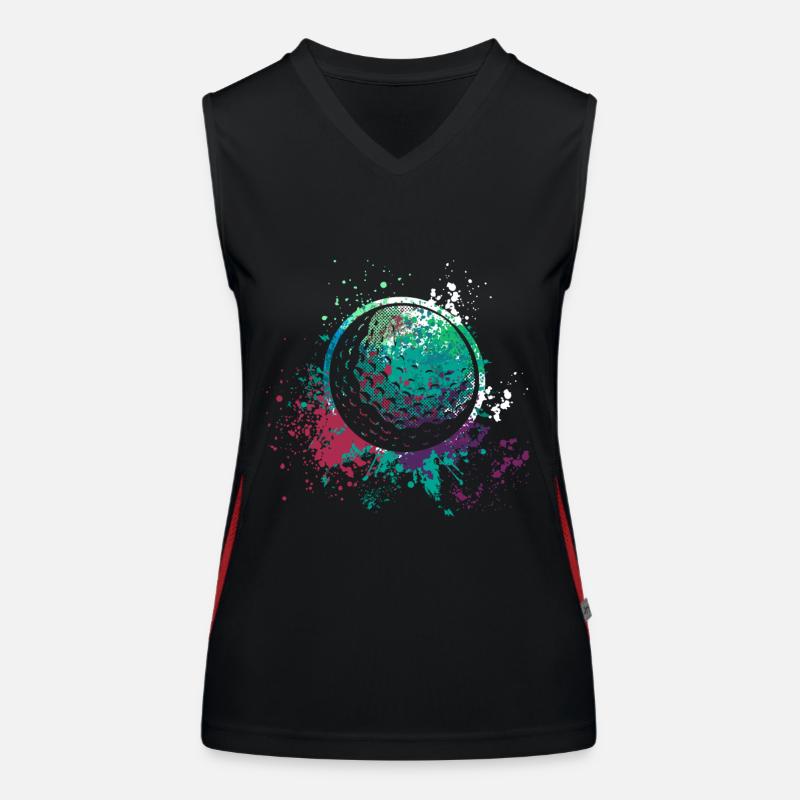 Splash Art Golfing Golf ball Women's Functional Contrast Tank Top