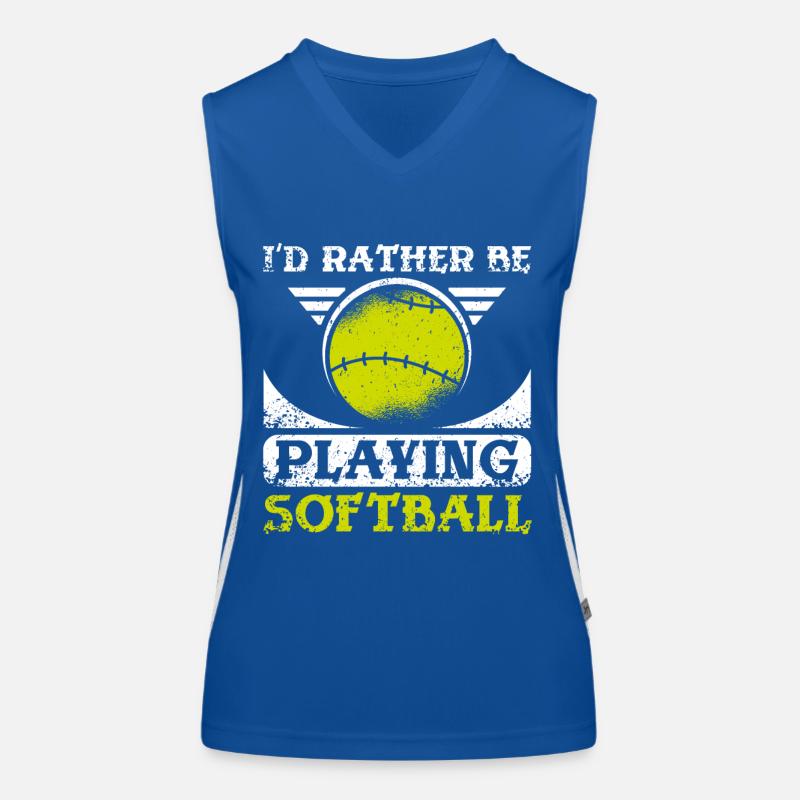 I'd rather be playing softball Funktionelles Kontrast-Tank Top für Frauen