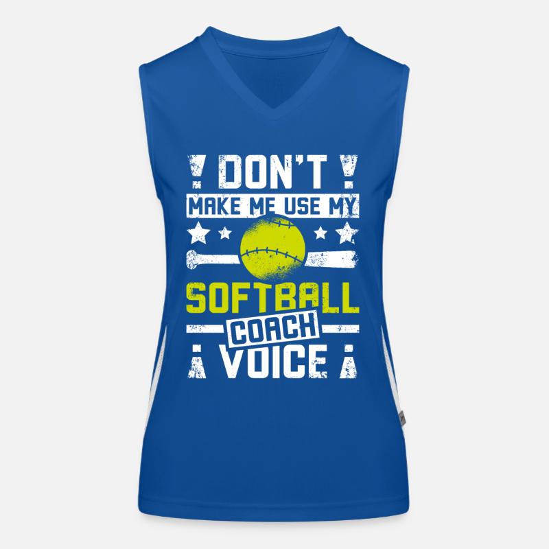 Ne me faites pas utiliser ma voix d’entraîneur de softball Débardeur respirant contrasté Femme