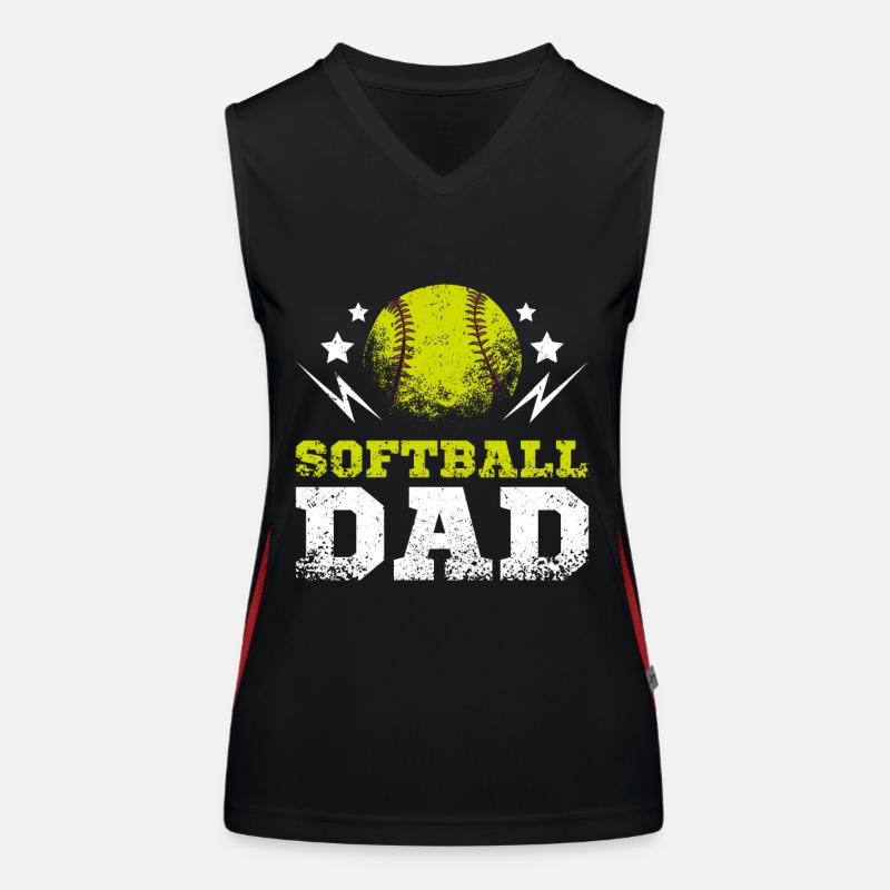 Fathers Day Daddy softball Dad Funktionelles Kontrast-Tank Top für Frauen