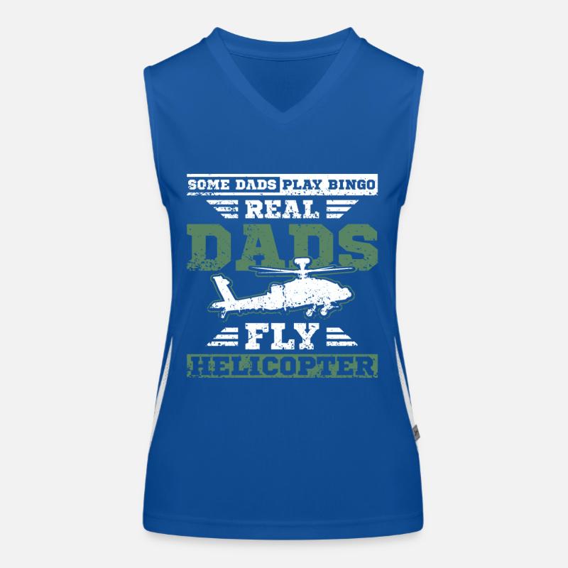 Fathers day military daddy helicopter pilot dad Funktionelles Kontrast-Tank Top für Frauen