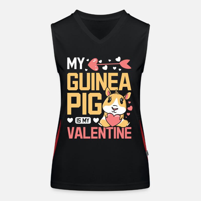 Mon mignon cochon d’Inde est mon valentin Débardeur respirant contrasté Femme