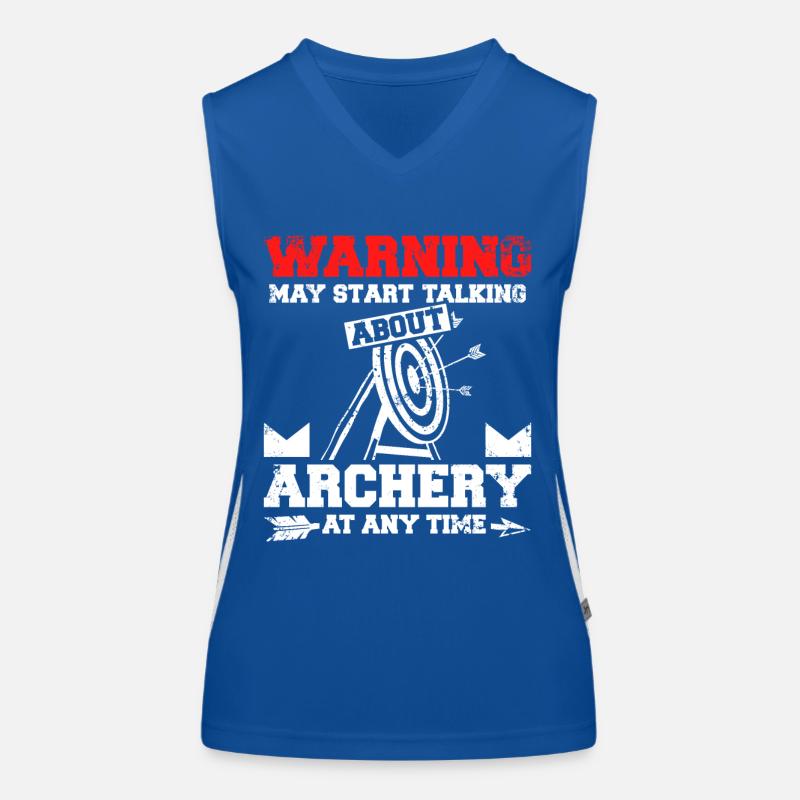 Start talking about archery at any time Funktionelles Kontrast-Tank Top für Frauen