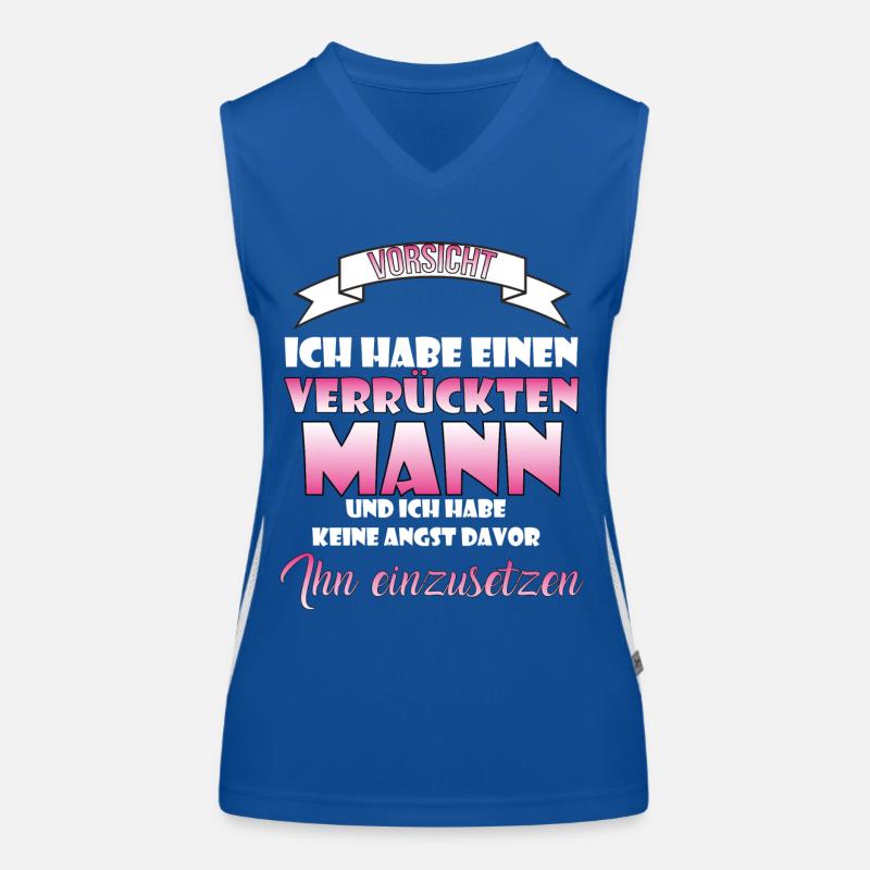 Verrückter Mann Ehemann Geschenk Weihnachten Funktionelles Kontrast-Tank Top für Frauen
