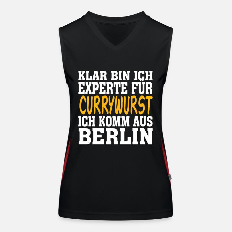 Currywurst Funktionelles Kontrast-Tank Top für Frauen