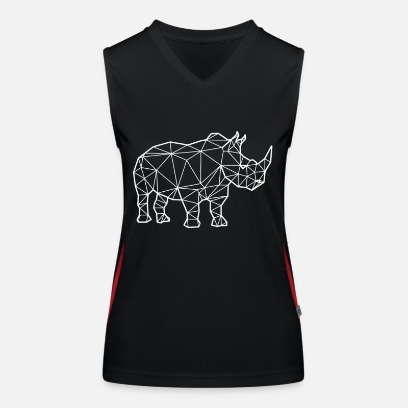 Nashorn Polygon Funktionelles Kontrast-Tank Top für Frauen