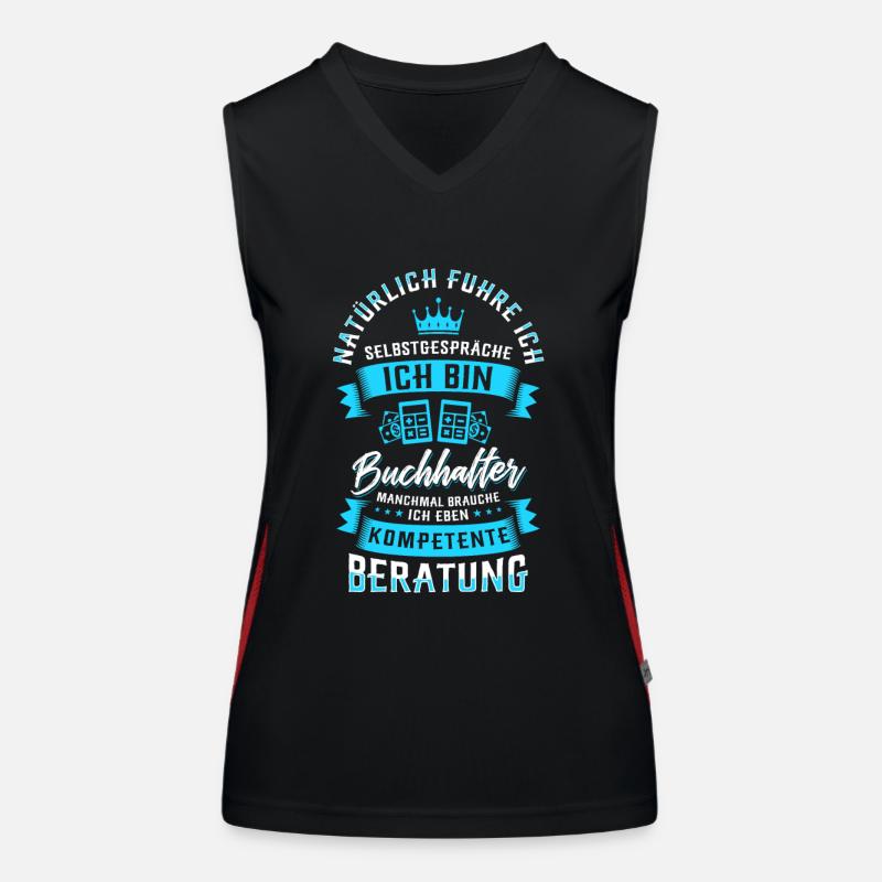 Buchhalterin Spruch Funktionelles Kontrast-Tank Top für Frauen