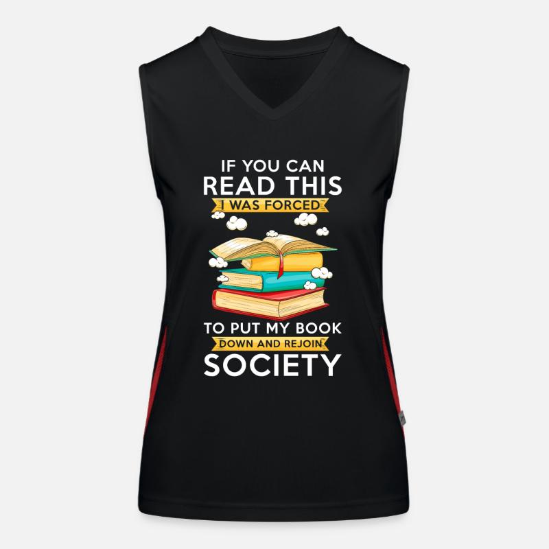 Buch lesen Spruch Funktionelles Kontrast-Tank Top für Frauen