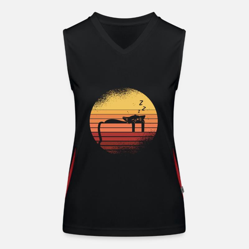 Black cat Women's Functional Contrast Tank Top