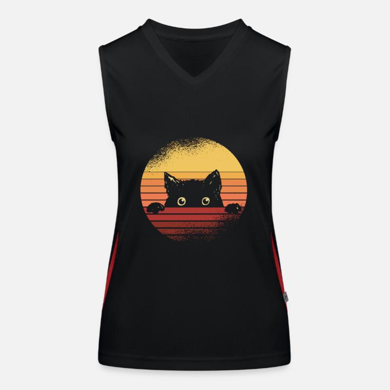 Black cat Women's Functional Contrast Tank Top