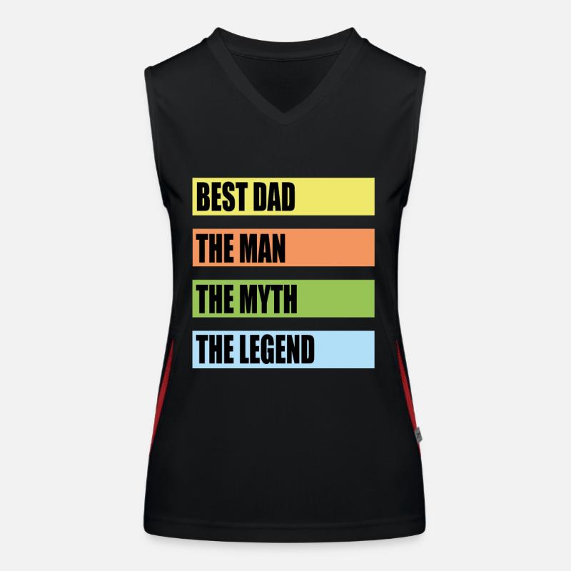 Bester Papa Sprüche Funktionelles Kontrast-Tank Top für Frauen