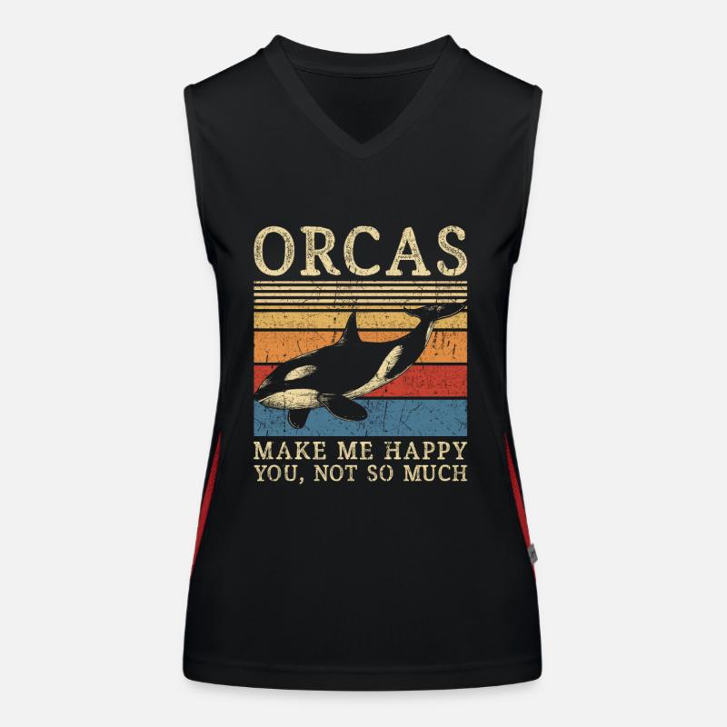 Orca Killerwal Spruch lustig Funktionelles Kontrast-Tank Top für Frauen