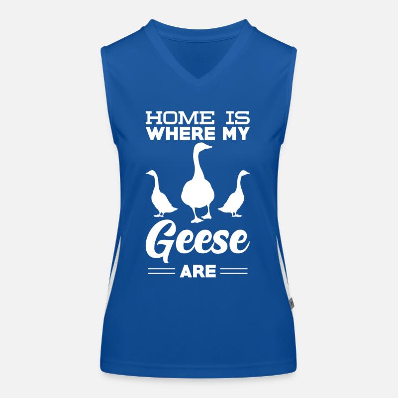 Gans Spruch Zuhause Funktionelles Kontrast-Tank Top für Frauen