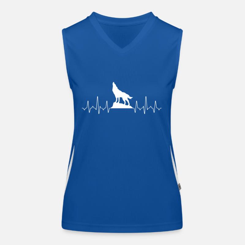 Wolf Hearbeat Funktionelles Kontrast-Tank Top für Frauen