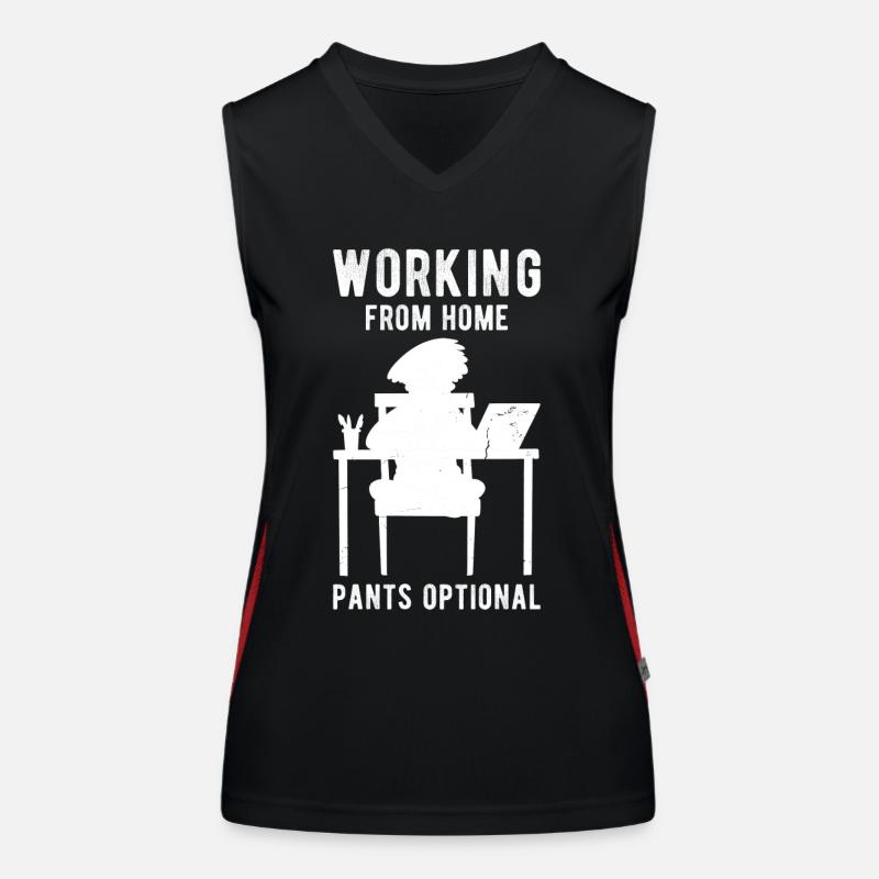 Zuhause arbeiten Spruch lustig Funktionelles Kontrast-Tank Top für Frauen